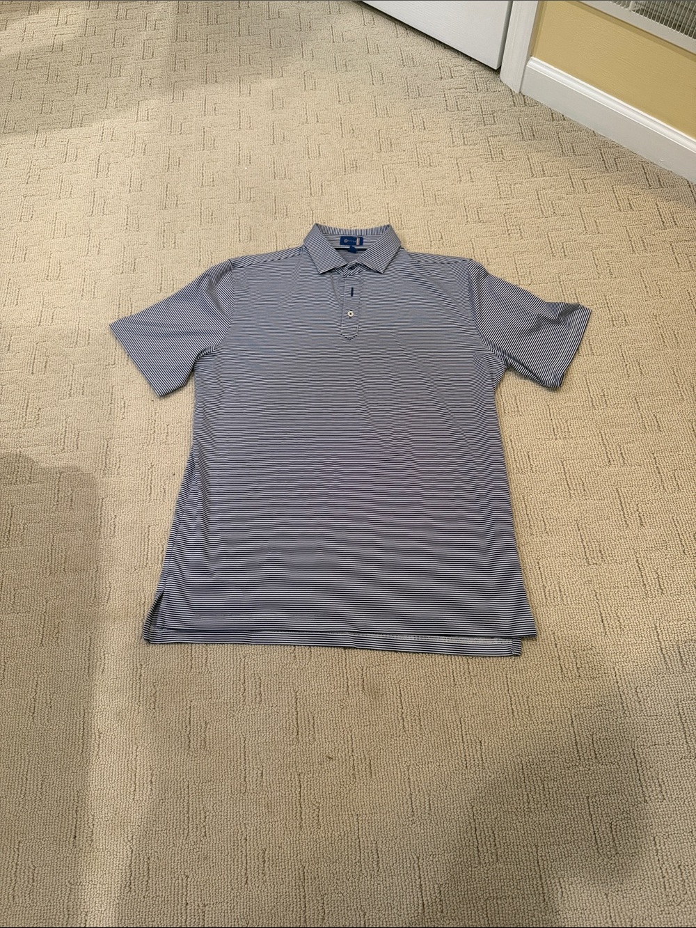 Stitch Men's Blue Striped Polo Shirt